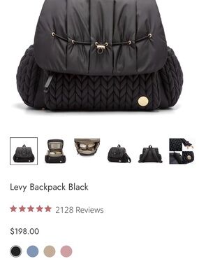 HAPP Levy Quilted Black Women's Backpack with Gold Accents